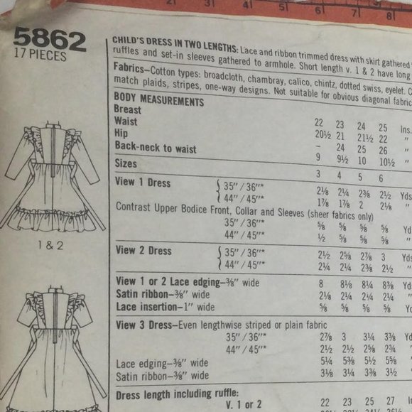 Vintage Gunne Sax Simplicity 5862 Girls Dress Sewing Pattern size 5 - Picture 3 of 6